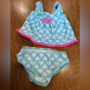 Carter's Blue and Pink Swim Set with Heart Pattern